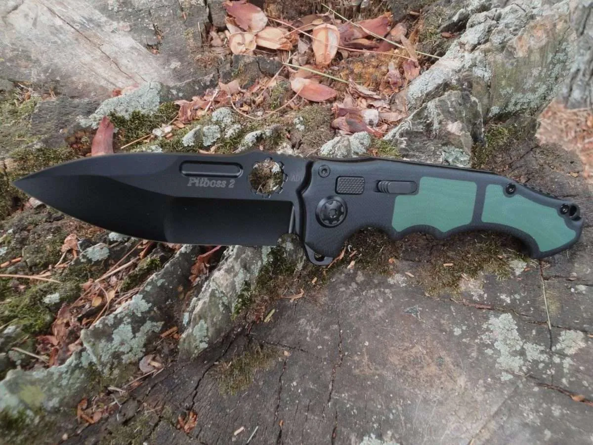 ADV Tactical PitBoss 2-Green G-10/Black Blade